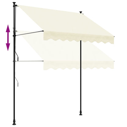 Markise Einziehbar Creme 200x115 cm Stoff und Stahl