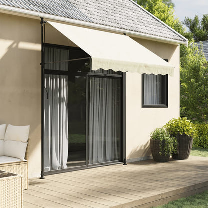 Markise Einziehbar Creme 200x115 cm Stoff und Stahl
