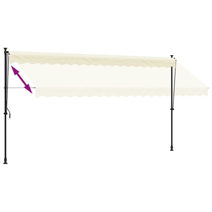 Markise Einziehbar Creme 400x150 cm Stoff und Stahl