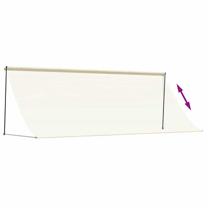 Markise Einziehbar Creme 400x150 cm Stoff und Stahl