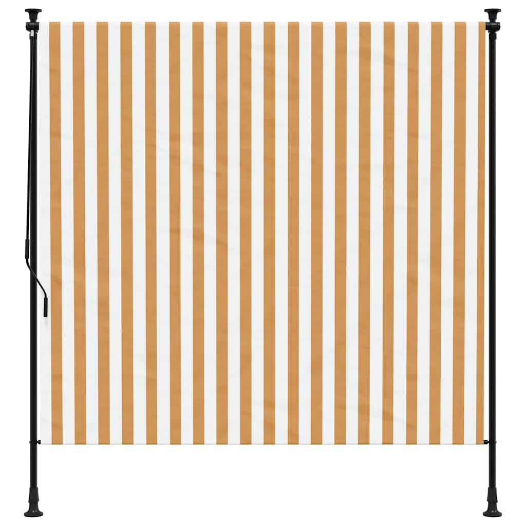 Außenrollo Orange und Weiß 150x270 cm Stoff und Stahl