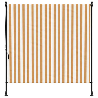 Außenrollo Orange und Weiß 150x270 cm Stoff und Stahl
