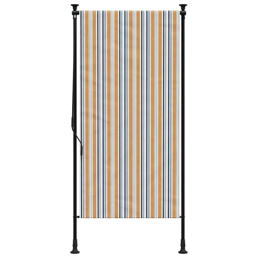 Außenrollo Gelb und Weiß 120x270 cm Stoff und Stahl