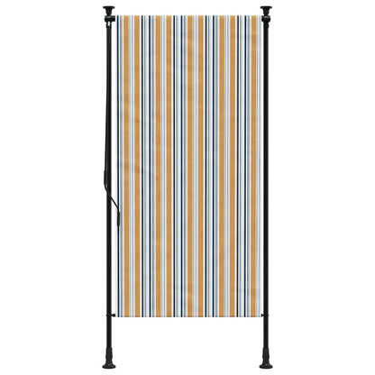 Außenrollo Gelb und Weiß 120x270 cm Stoff und Stahl