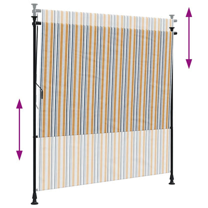 Außenrollo Gelb und Weiß 150x270 cm Stoff und Stahl