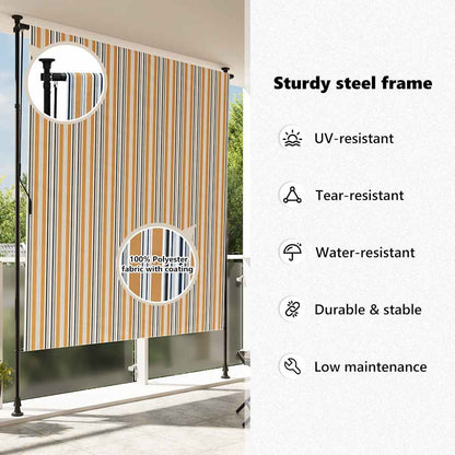 Außenrollo Gelb und Weiß 150x270 cm Stoff und Stahl
