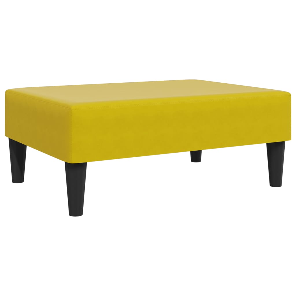 Schlafsofa 2-Sitzer mit Kissen und Fußhocker Gelb Samt