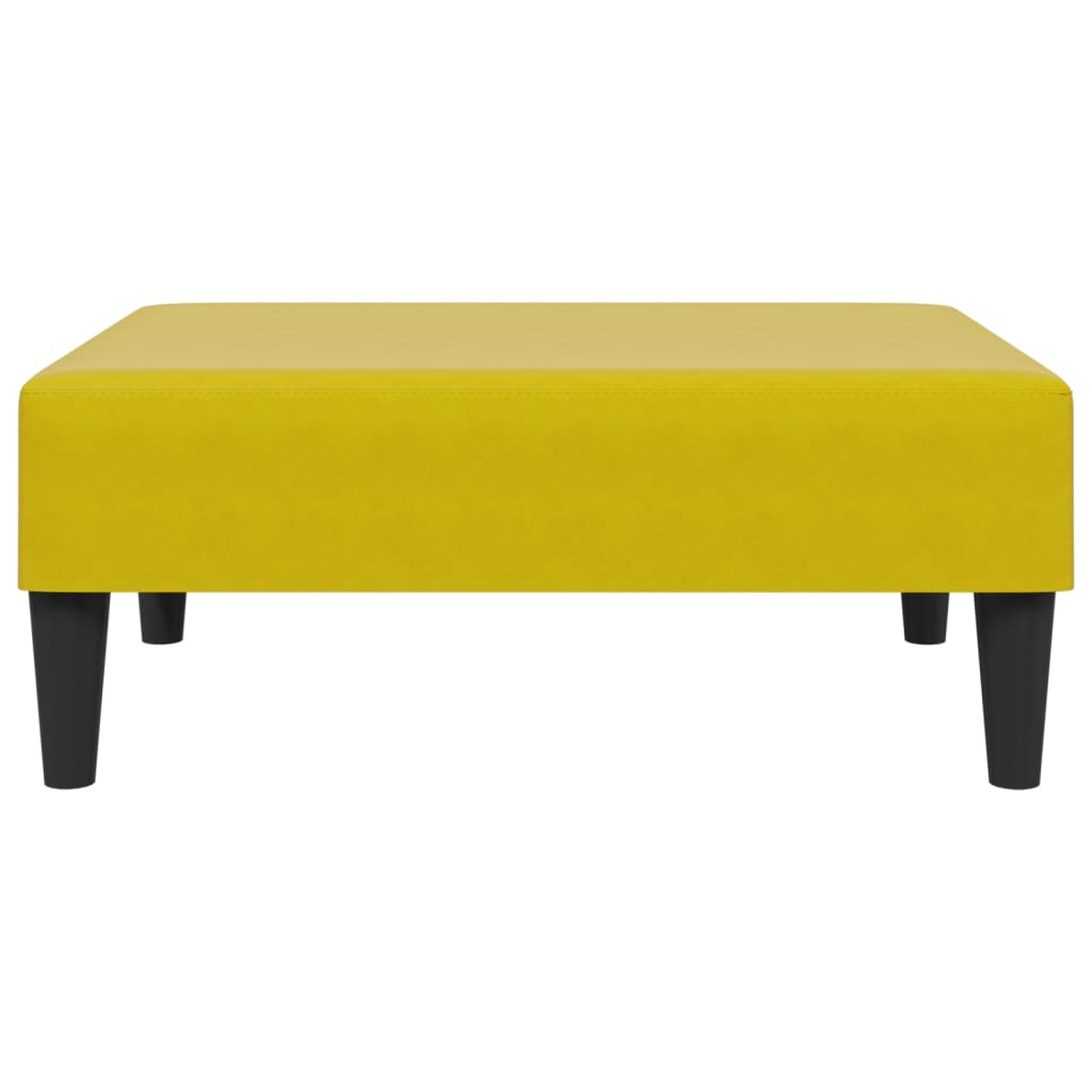 Schlafsofa 2-Sitzer mit Kissen und Fußhocker Gelb Samt