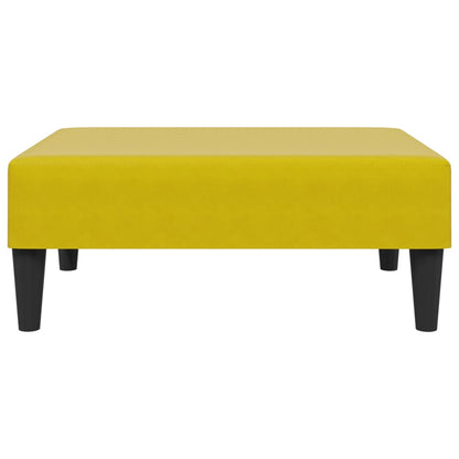 Schlafsofa 2-Sitzer mit Kissen und Fußhocker Gelb Samt