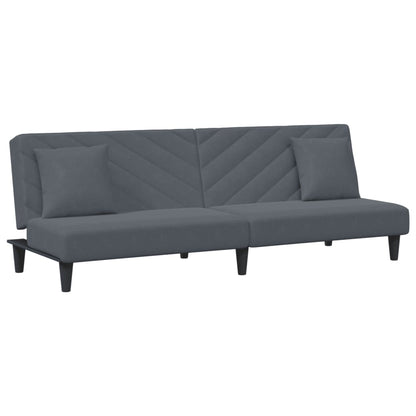 2-delt Sofasæt med hynder mørkegrå fløjl