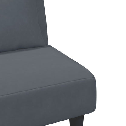 2-delt Sofasæt med hynder mørkegrå fløjl