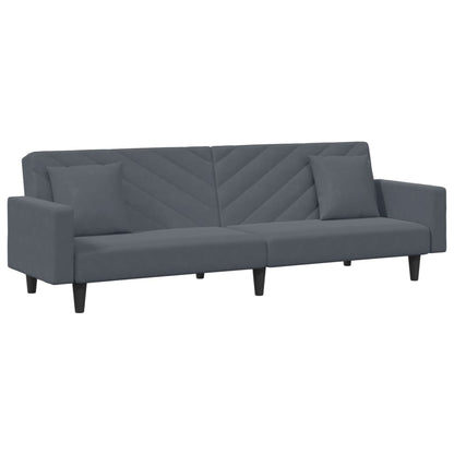 2-delt Sofasæt med hynder mørkegrå fløjl
