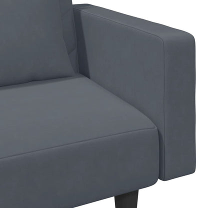 2-delt Sofasæt med hynder mørkegrå fløjl