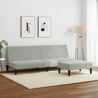 2-delt Sofasæt lysegrå fløjl