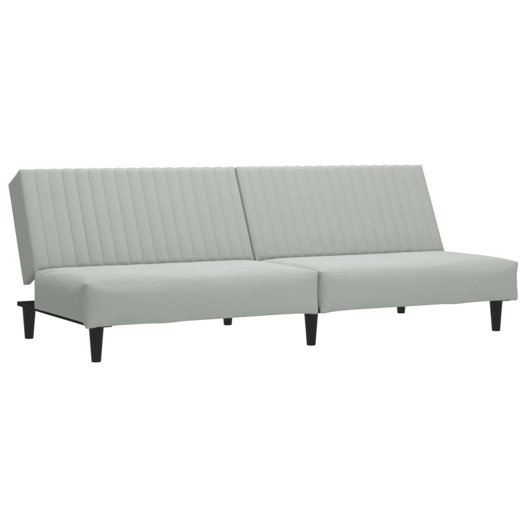 2-delt Sofasæt lysegrå fløjl