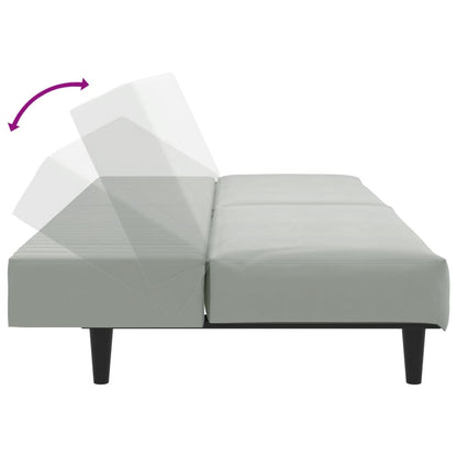 2-delt Sofasæt lysegrå fløjl
