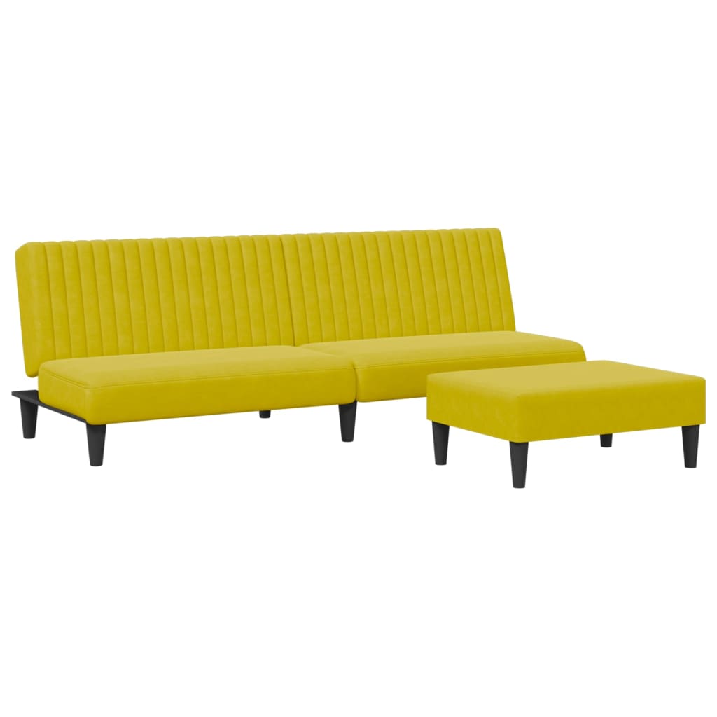 2-delt sofasæt gult fløjl