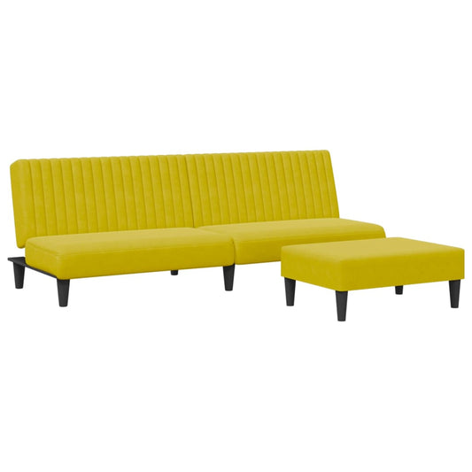 2-delt sofasæt gult fløjl