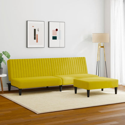 2-delt sofasæt gult fløjl