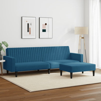 2-delt Blue Velvet sofasæt