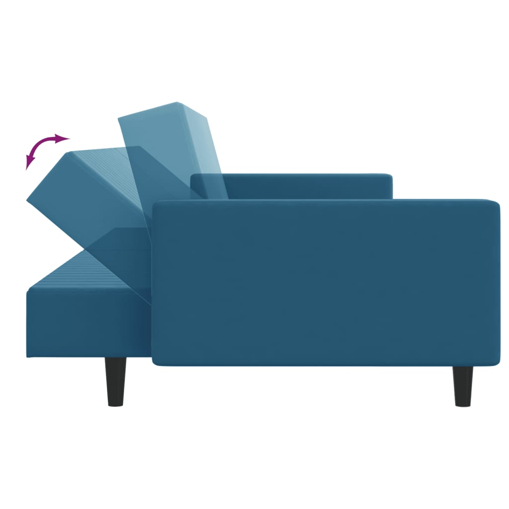 2-delt Blue Velvet sofasæt