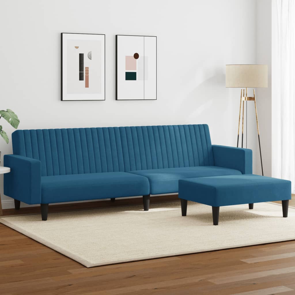 2-delt Blue Velvet sofasæt
