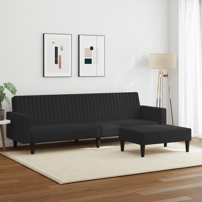 2-delt Sofasæt i sort fløjl