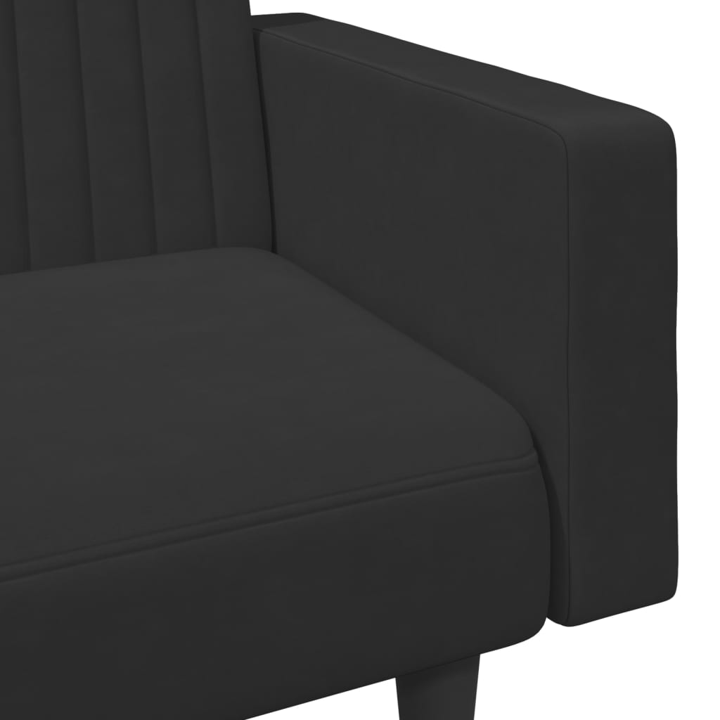 2-delt Sofasæt i sort fløjl