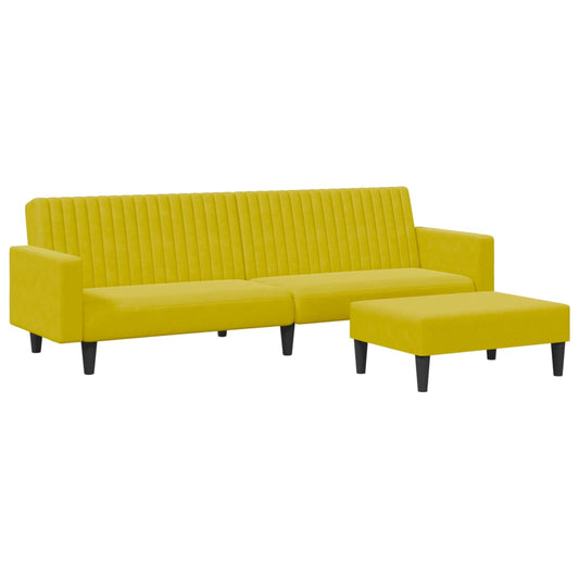 2-delt sofasæt gult fløjl
