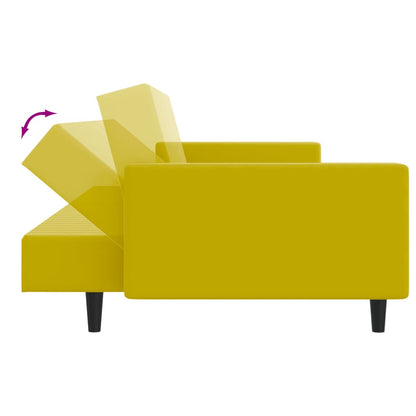 2-delt sofasæt gult fløjl