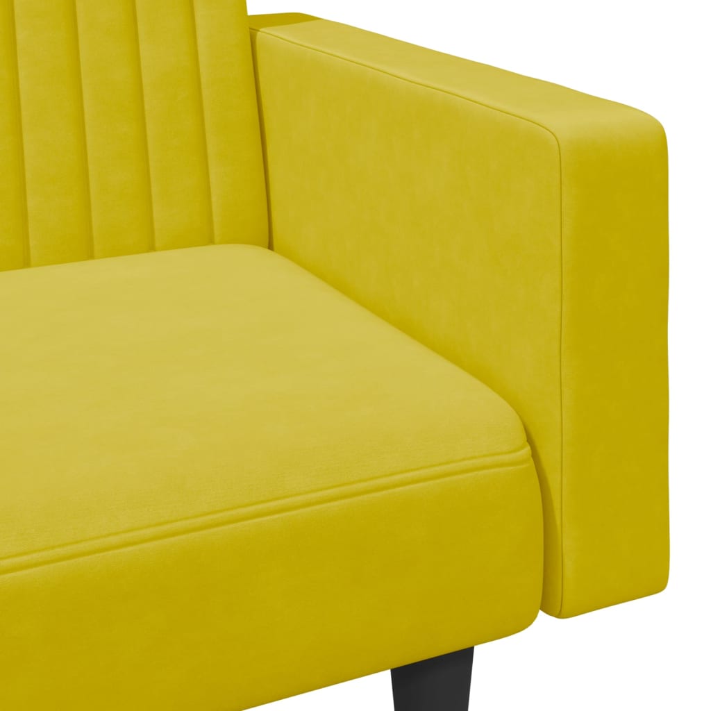 2-delt sofasæt gult fløjl