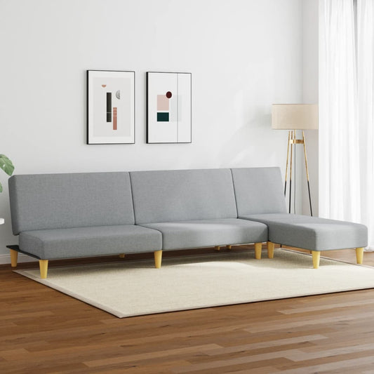 2-delt Sofasæt lysegråt stof