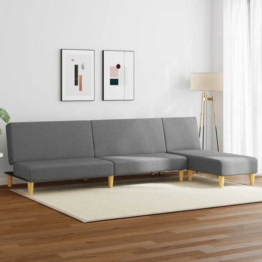 2-delt Sofasæt mørkegrå stof