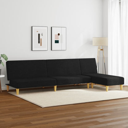 2-delt Sofasæt sort stof