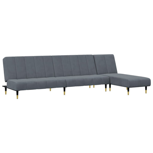 2-delt Sofasæt mørkegrå fløjl