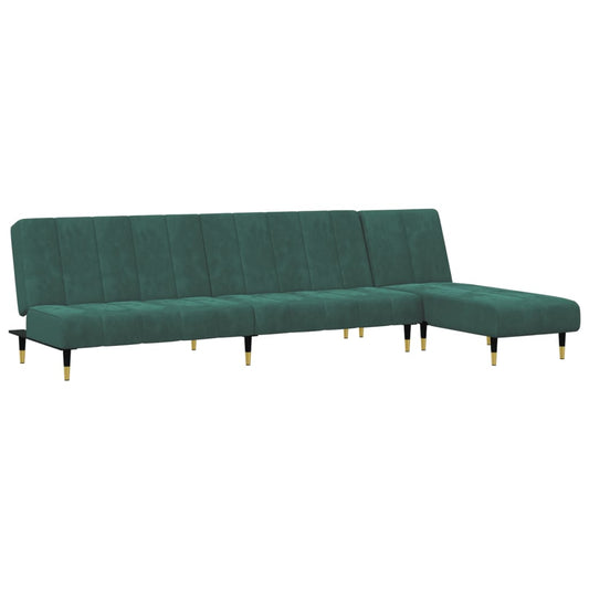 2-delt Sofasæt mørkegrøn fløjl