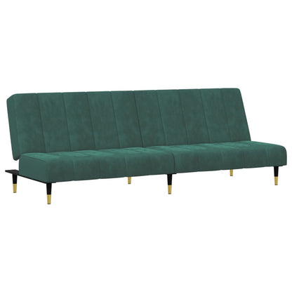 2-delt Sofasæt mørkegrøn fløjl