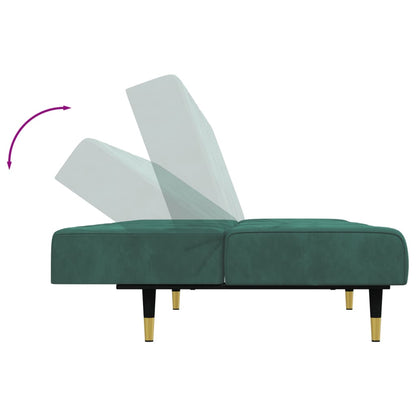 2-delt Sofasæt mørkegrøn fløjl