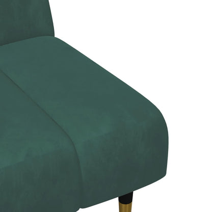 2-delt Sofasæt mørkegrøn fløjl