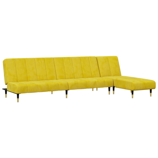 2-delt sofasæt gult fløjl