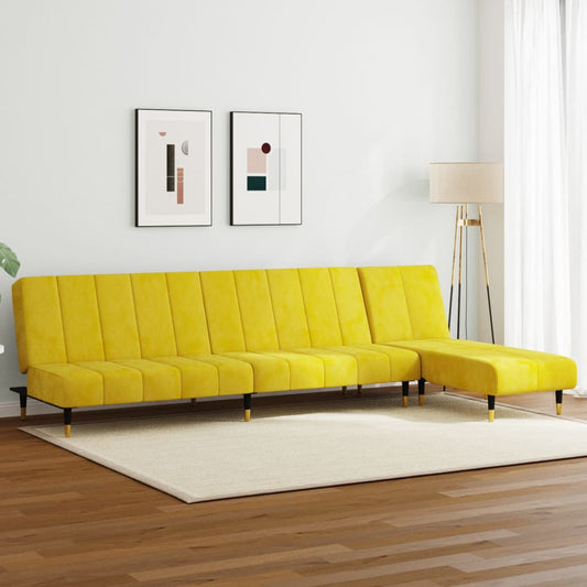 2-delt sofasæt gult fløjl