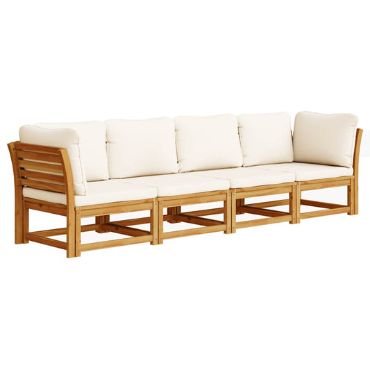 4-tlg. Garten-Lounge-Set mit Kissen Massivholz Akazie