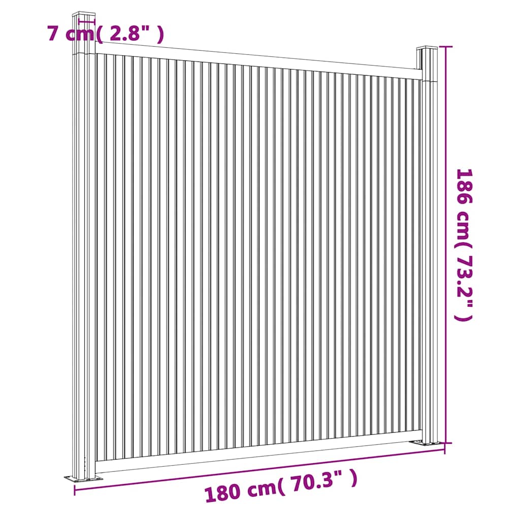 Zaunelement WPC Grau 180x186 cm