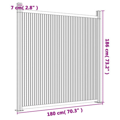 Zaunelement WPC Grau 180x186 cm