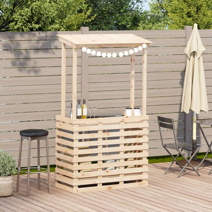 Gartenbar mit Dach 112,5x57x195,5 cm Massivholz Kiefer