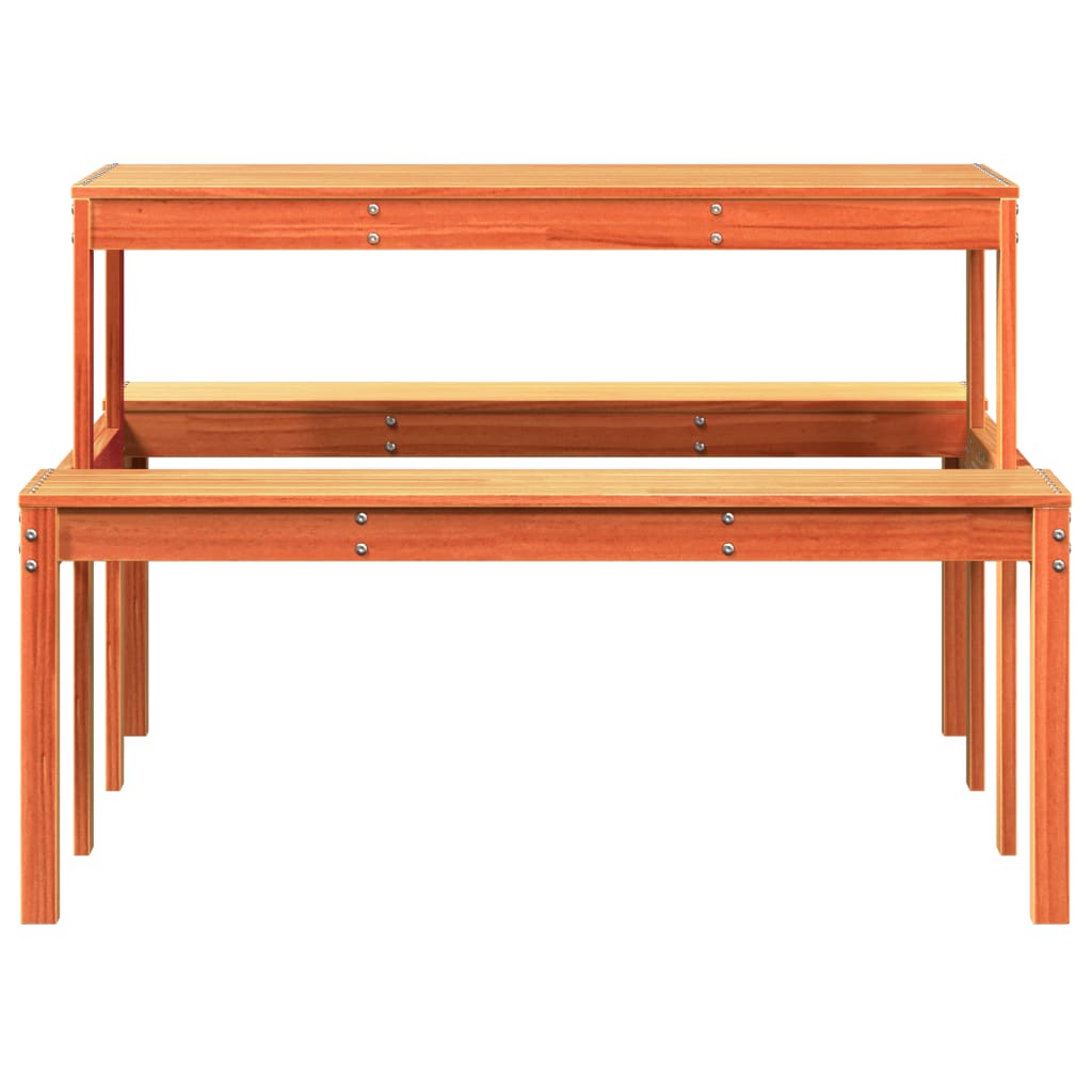 Picknicktisch Wachsbraun 110x134x75 cm Massivholz Kiefer