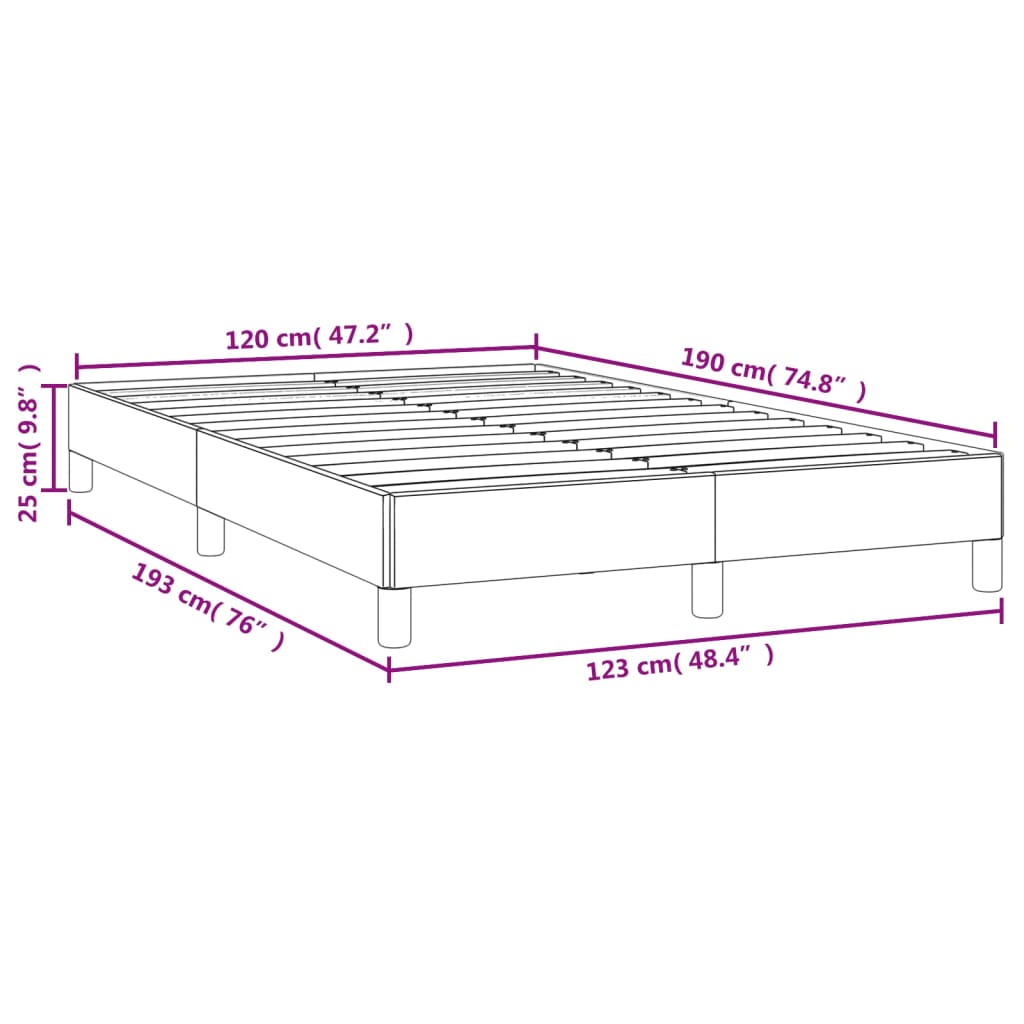 Bettgestell ohne Matratze Dunkelgrau 120x190 cm Samt