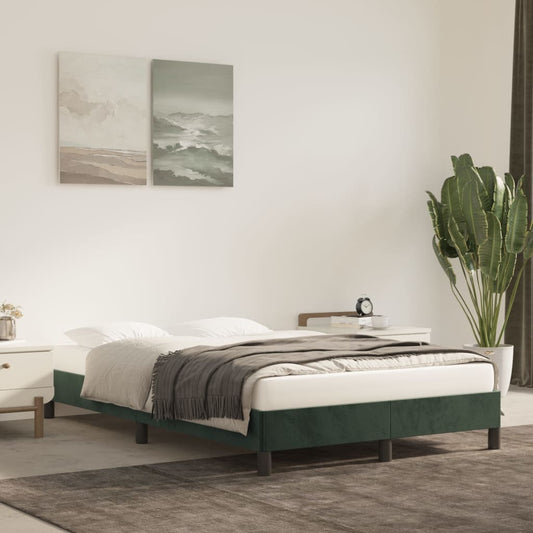 Bettgestell ohne Matratze Dunkelgrün 120x190 cm Samt