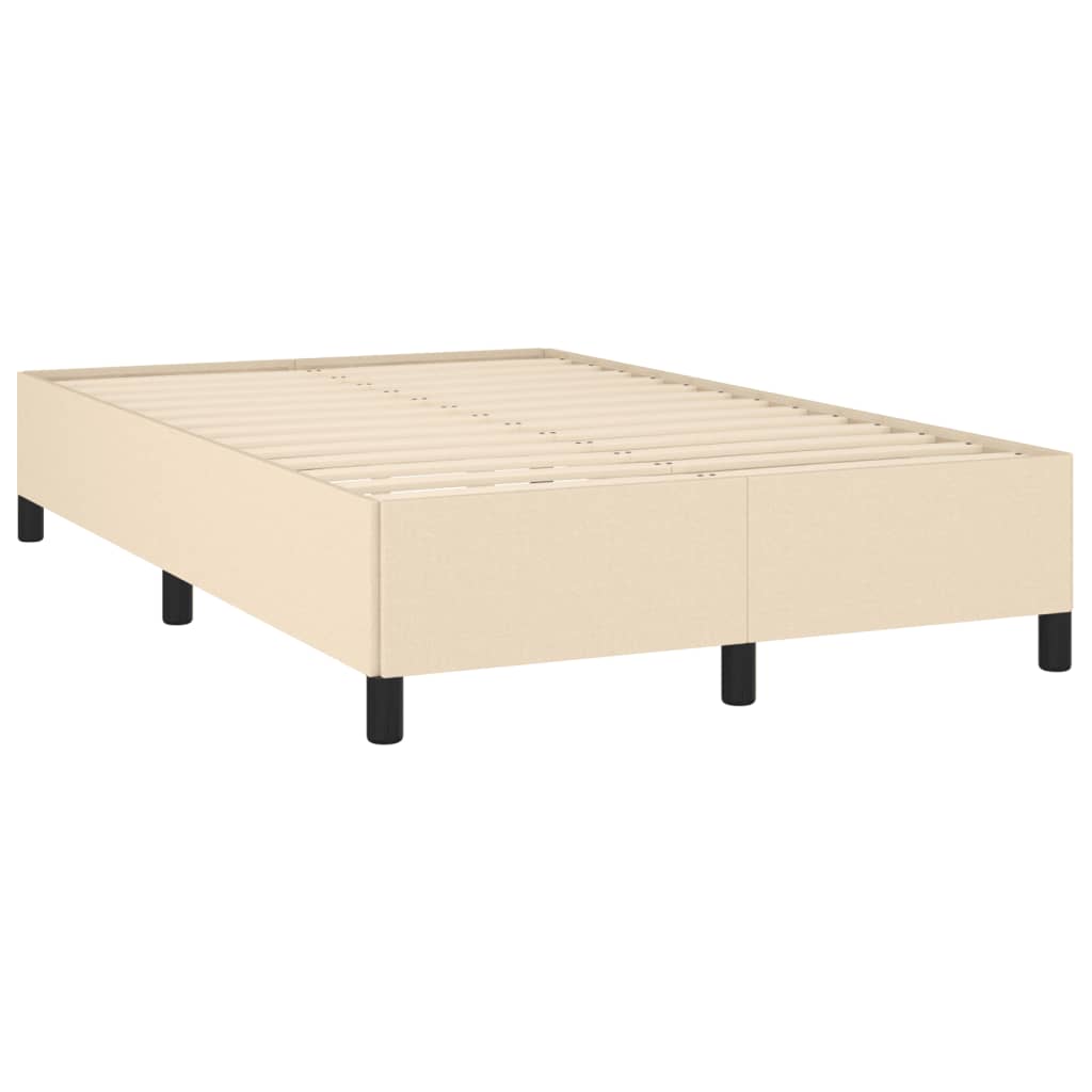 Bettgestell ohne Matratze Creme 120x190 cm Stoff