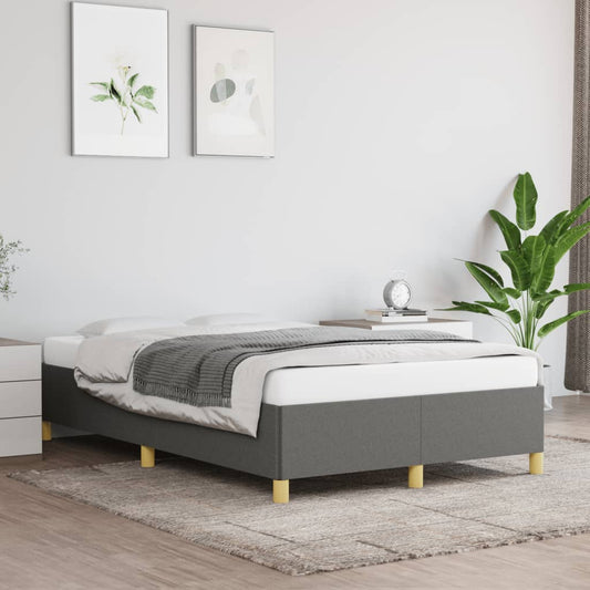 Bettgestell ohne Matratze Dunkelgrau 120x190 cm Stoff